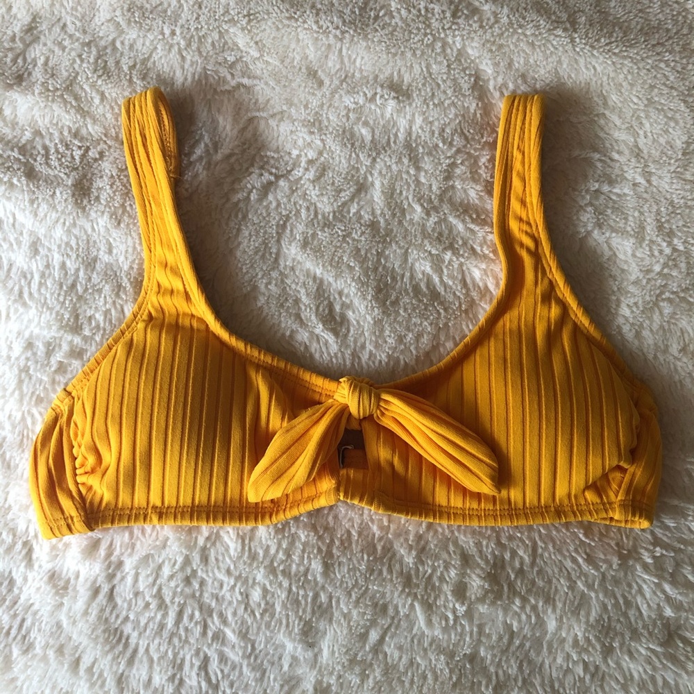 yellow tie bikini top